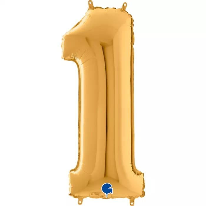Fóliová číselná jednotka , barva zlatá , 102cm